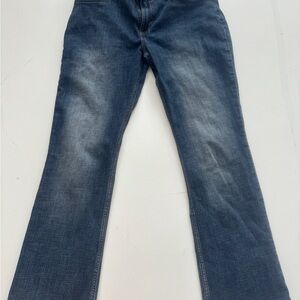 Wrangler Blue Boot Cut Jeans with Vintage Faded Look